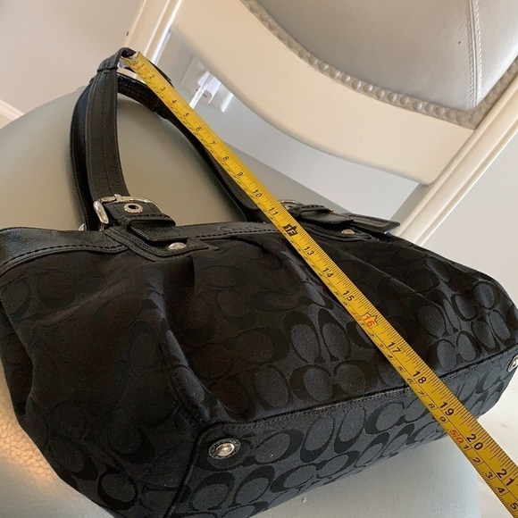 Coach Monogram Shoulder Tote bag signature black - Picture 8 of 16